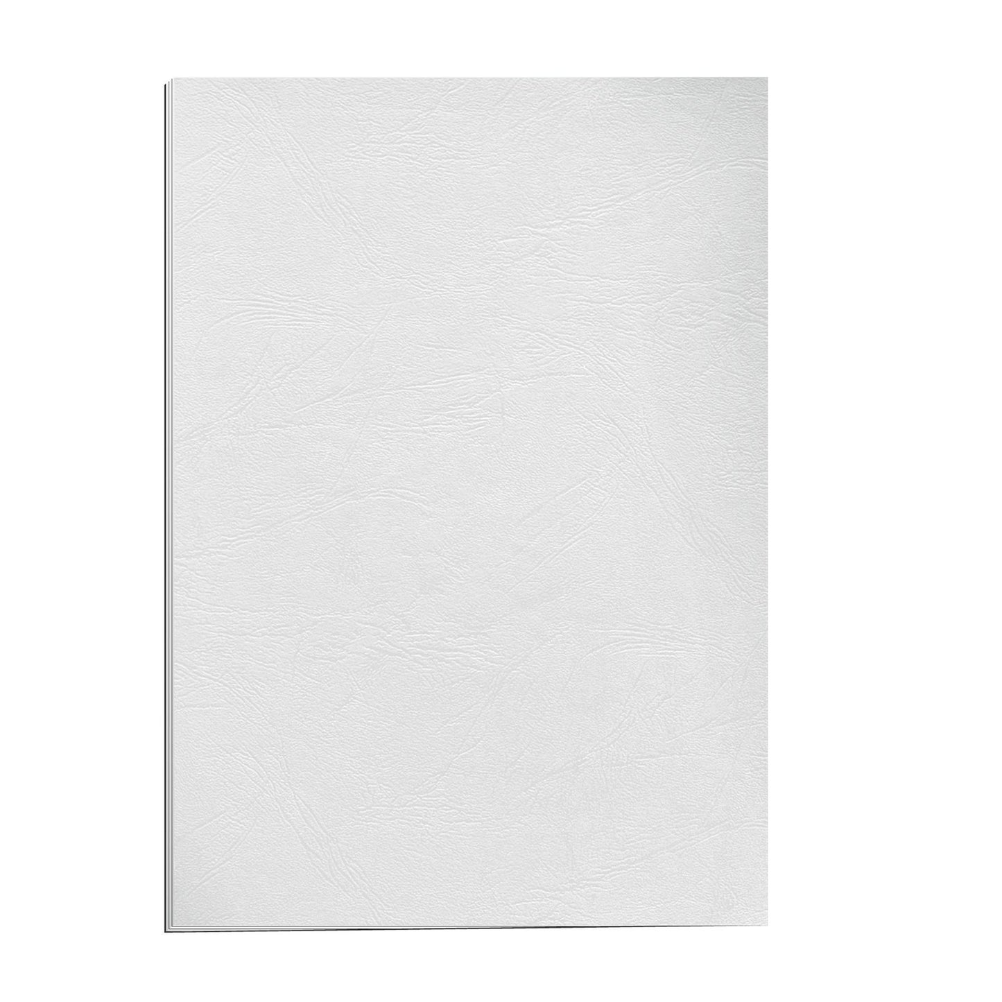 BINDING COVER LEATHERBOARD WHITE LINEN A4 100PK CRC53813