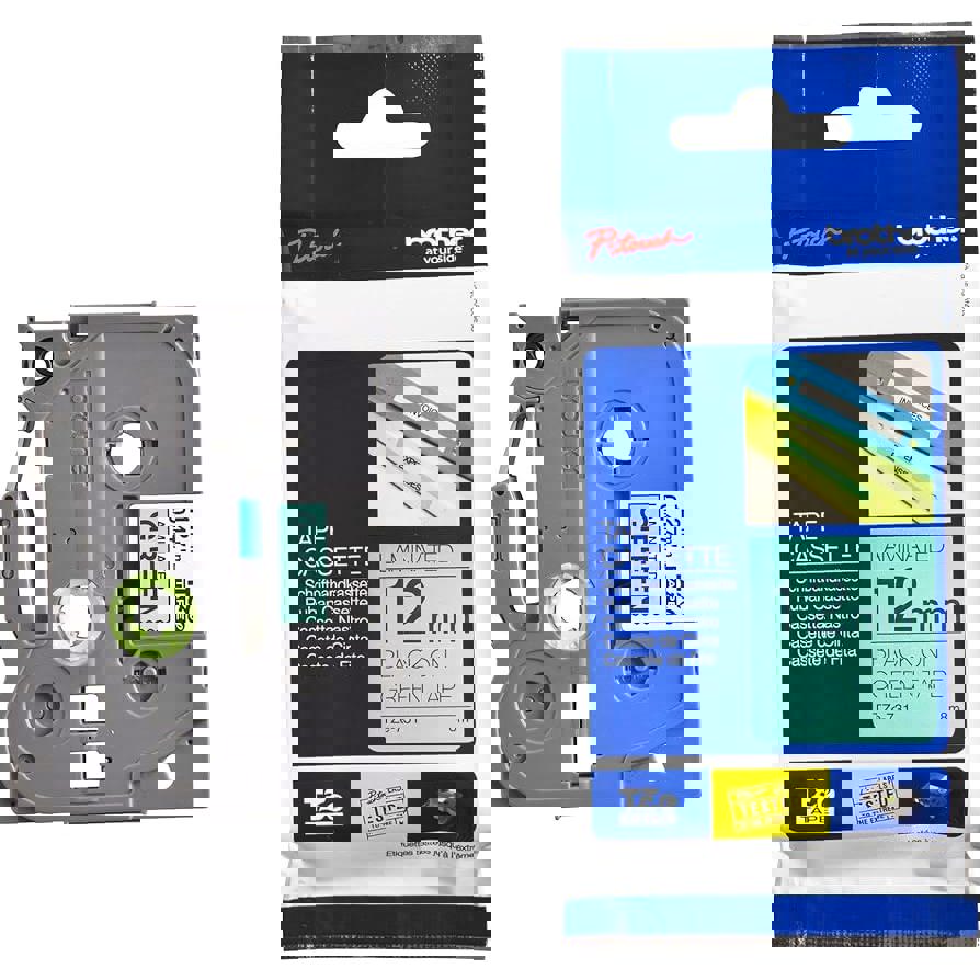 BROTHER TZE731 12MM BLK ON GRN