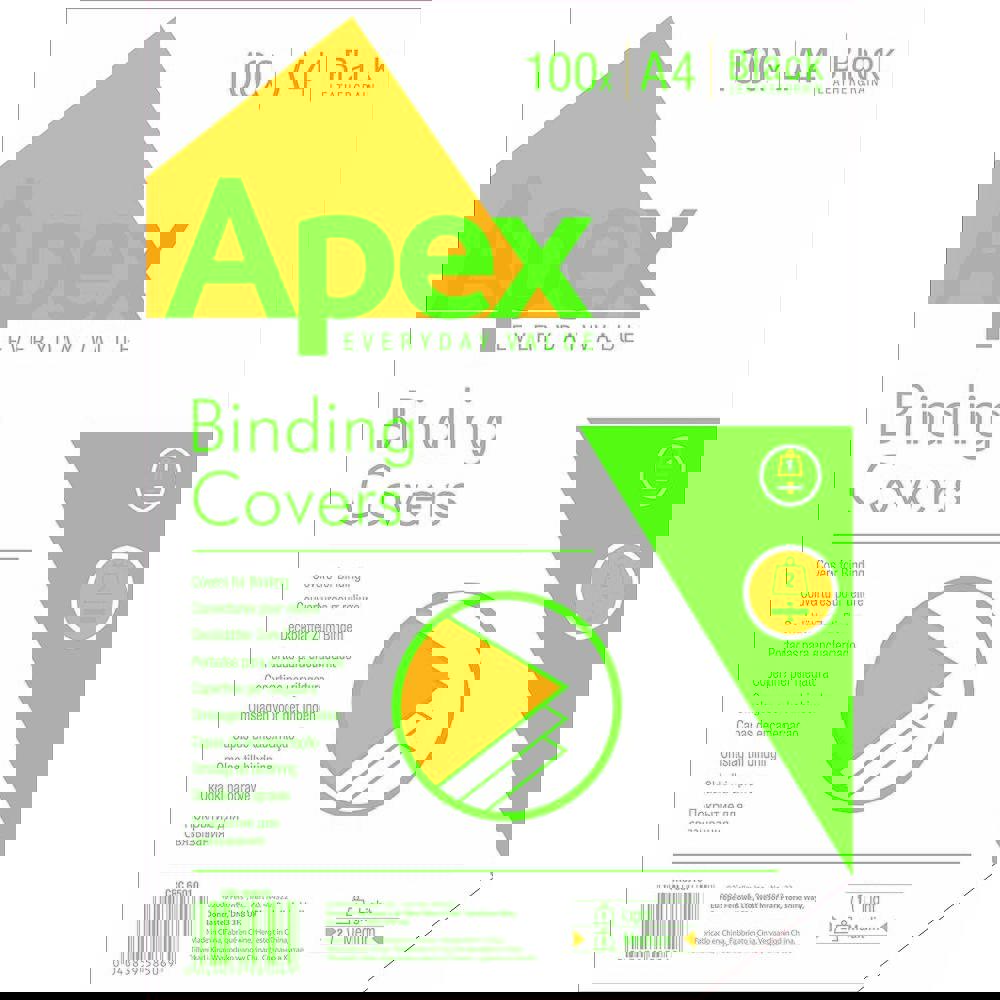 BINDING COVER LEATHERBOARD BLACK A4 100PK CRC65010