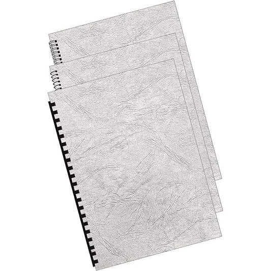 BINDING COVER LEATHERBOARD 250G GREY A4 100PK CRC53711