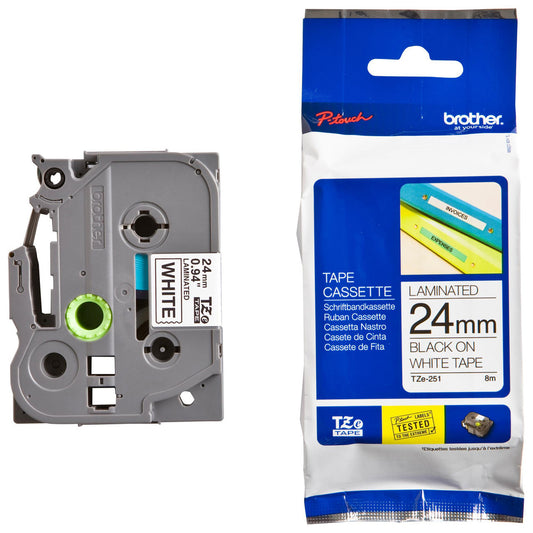 BROTHER TZE251 24MM BLK ON WHITE