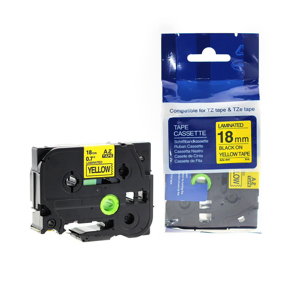 BROTHER TZE641 18MM BLK ON YEL