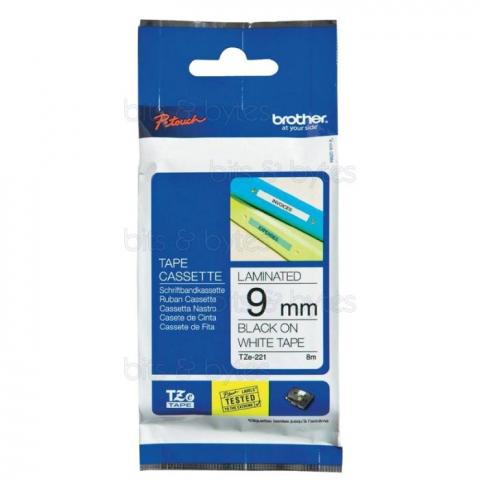 BROTHER TZE221 9MM BLK ON WHITE