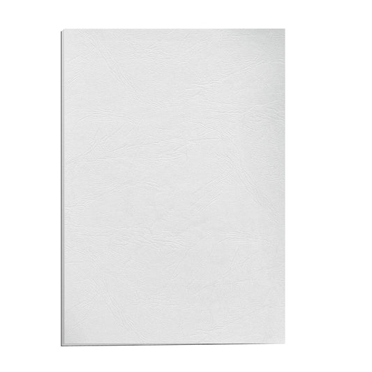 BINDING COVER LEATHERBOARD WHITE LINEN A4 100PK CRC53813