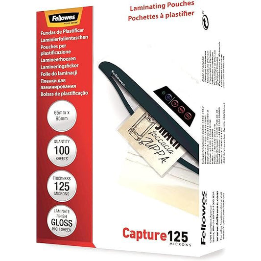 LAMINATING POUCHES 65X95 125MIC GLOSS 100PK CRC53067