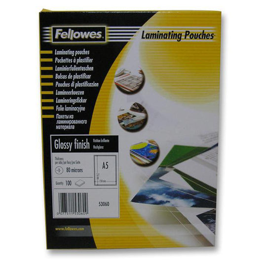 LAMINATING POUCHES A5 80MIC 100PK CRC53060