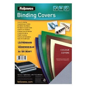 BINDING COVER LEATHERBOARD COLUX160G BLUE A4 100PK CRC53802